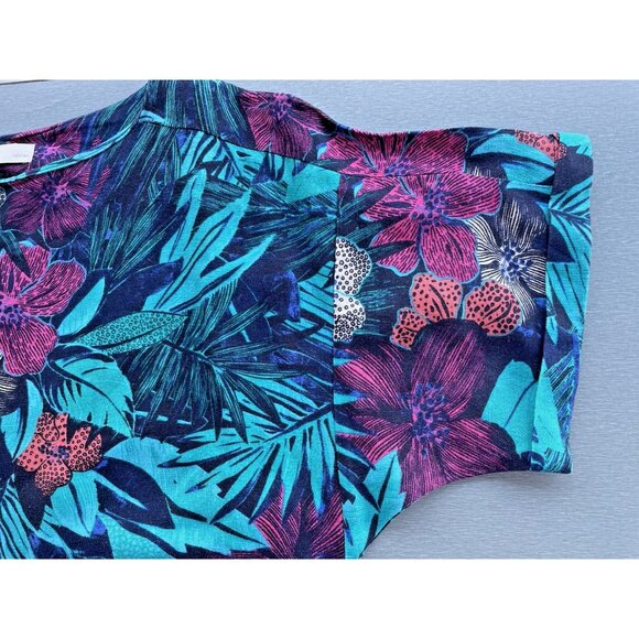 LOFT Petites Women's Dress Size Small Flowers 60% Linen Tropical Summer Pockets - Picture 14 of 15